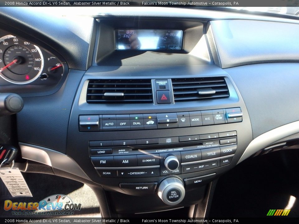 2008 Honda Accord EX-L V6 Sedan Alabaster Silver Metallic / Black Photo #23