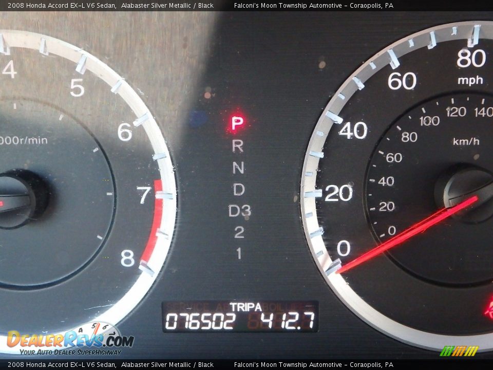 2008 Honda Accord EX-L V6 Sedan Alabaster Silver Metallic / Black Photo #25