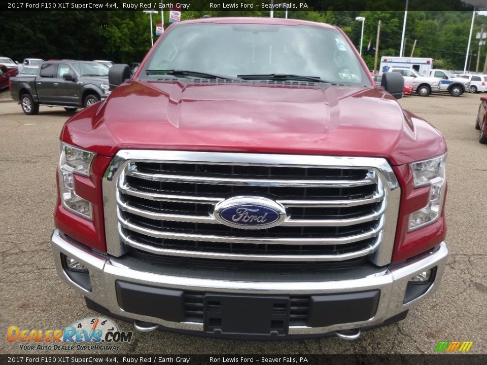 2017 Ford F150 XLT SuperCrew 4x4 Ruby Red / Earth Gray Photo #7