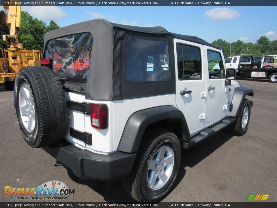 2010 Jeep Wrangler Unlimited Sport 4x4 Stone White / Dark Slate Gray/Medium Slate Gray Photo #5