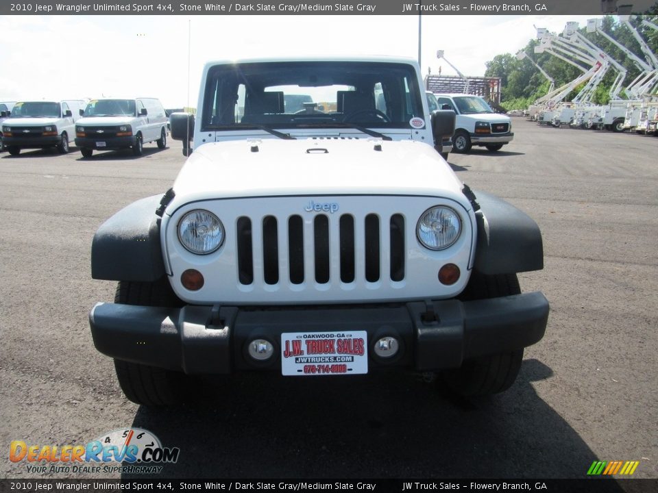 2010 Jeep Wrangler Unlimited Sport 4x4 Stone White / Dark Slate Gray/Medium Slate Gray Photo #8