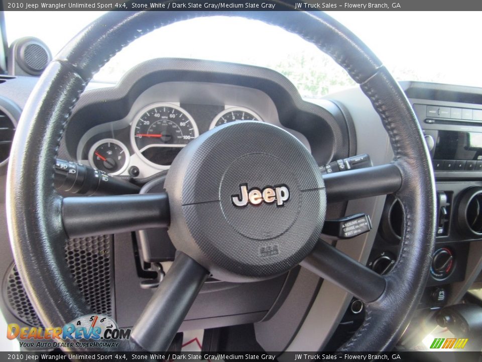 2010 Jeep Wrangler Unlimited Sport 4x4 Stone White / Dark Slate Gray/Medium Slate Gray Photo #25