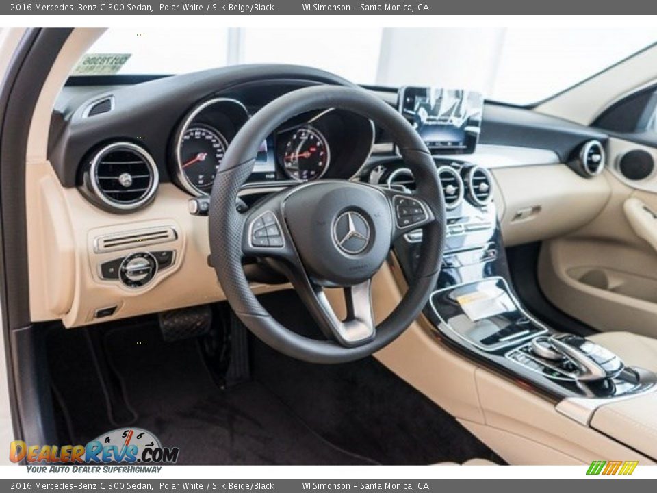 2016 Mercedes-Benz C 300 Sedan Polar White / Silk Beige/Black Photo #5