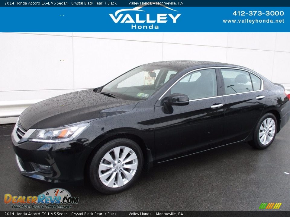 2014 Honda Accord EX-L V6 Sedan Crystal Black Pearl / Black Photo #1
