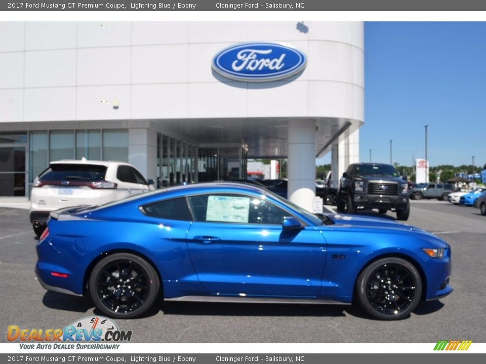 2017 Ford Mustang GT Premium Coupe Lightning Blue / Ebony Photo #2