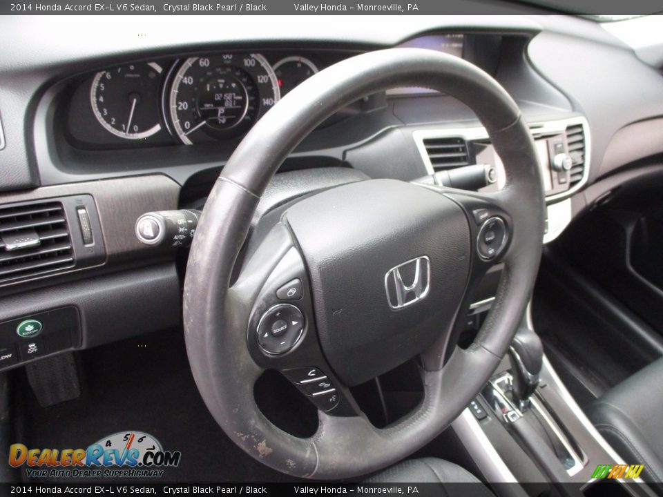 2014 Honda Accord EX-L V6 Sedan Crystal Black Pearl / Black Photo #14