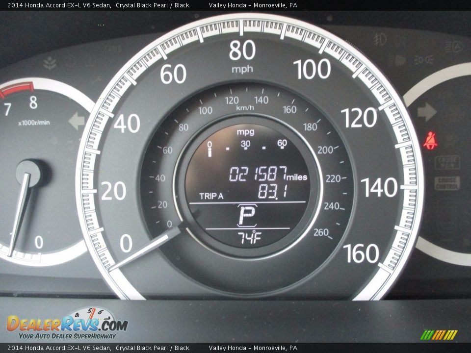2014 Honda Accord EX-L V6 Sedan Crystal Black Pearl / Black Photo #20