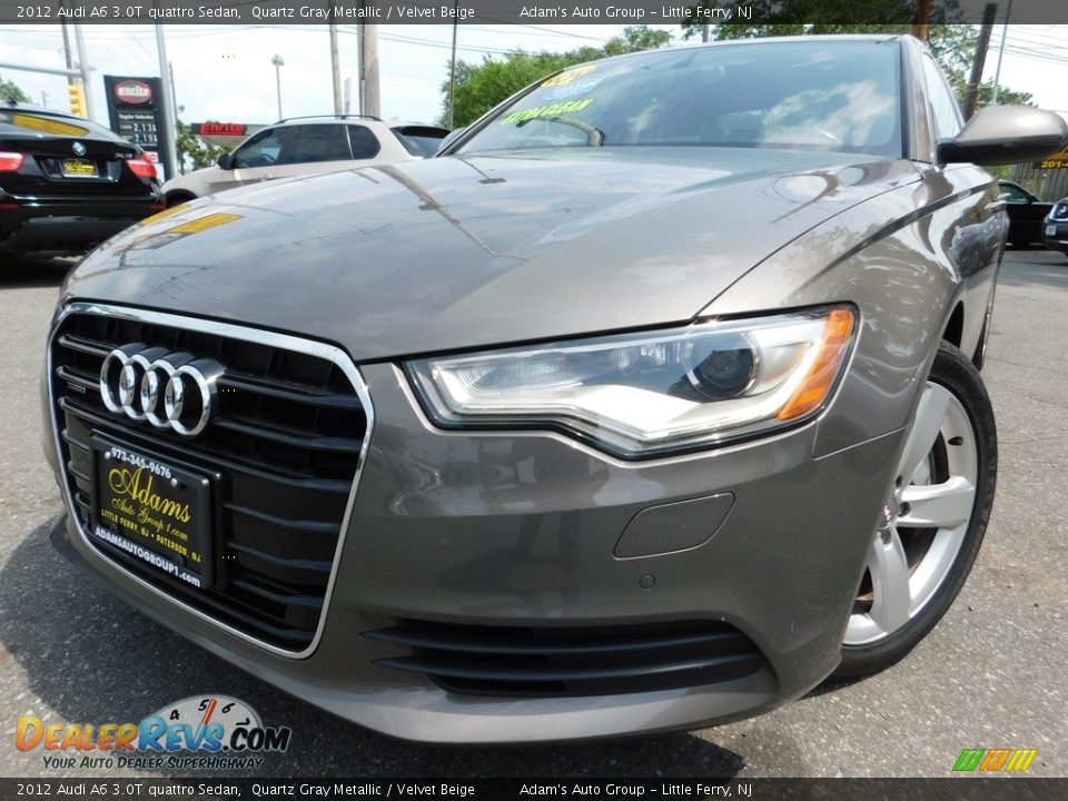 2012 Audi A6 3.0T quattro Sedan Quartz Gray Metallic / Velvet Beige Photo #1