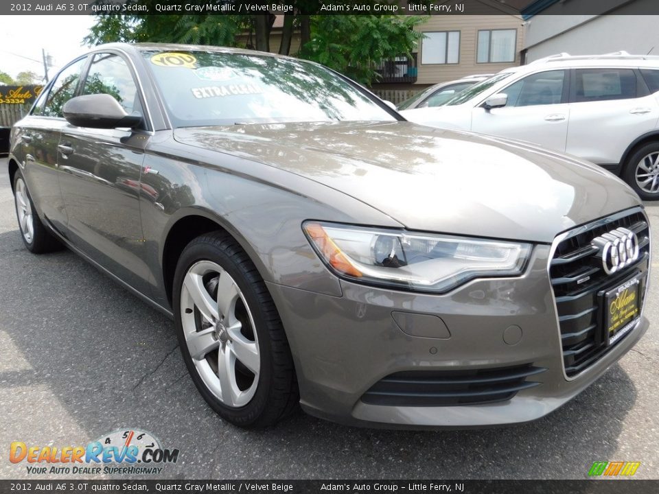 2012 Audi A6 3.0T quattro Sedan Quartz Gray Metallic / Velvet Beige Photo #3