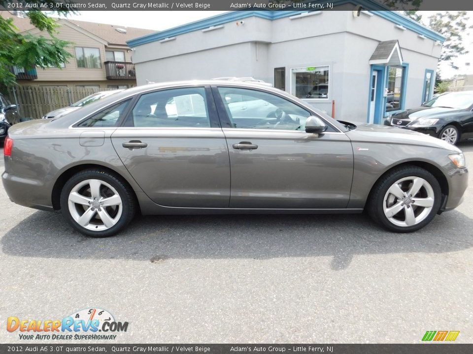 2012 Audi A6 3.0T quattro Sedan Quartz Gray Metallic / Velvet Beige Photo #4