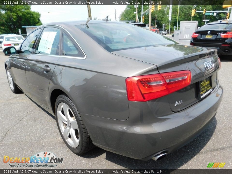 2012 Audi A6 3.0T quattro Sedan Quartz Gray Metallic / Velvet Beige Photo #7