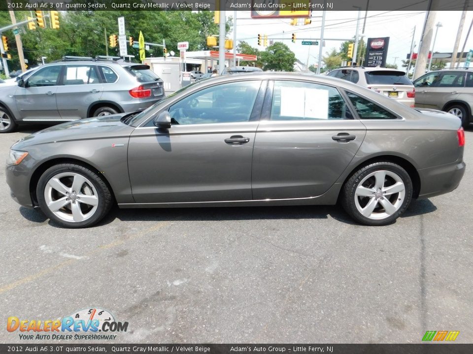 2012 Audi A6 3.0T quattro Sedan Quartz Gray Metallic / Velvet Beige Photo #8