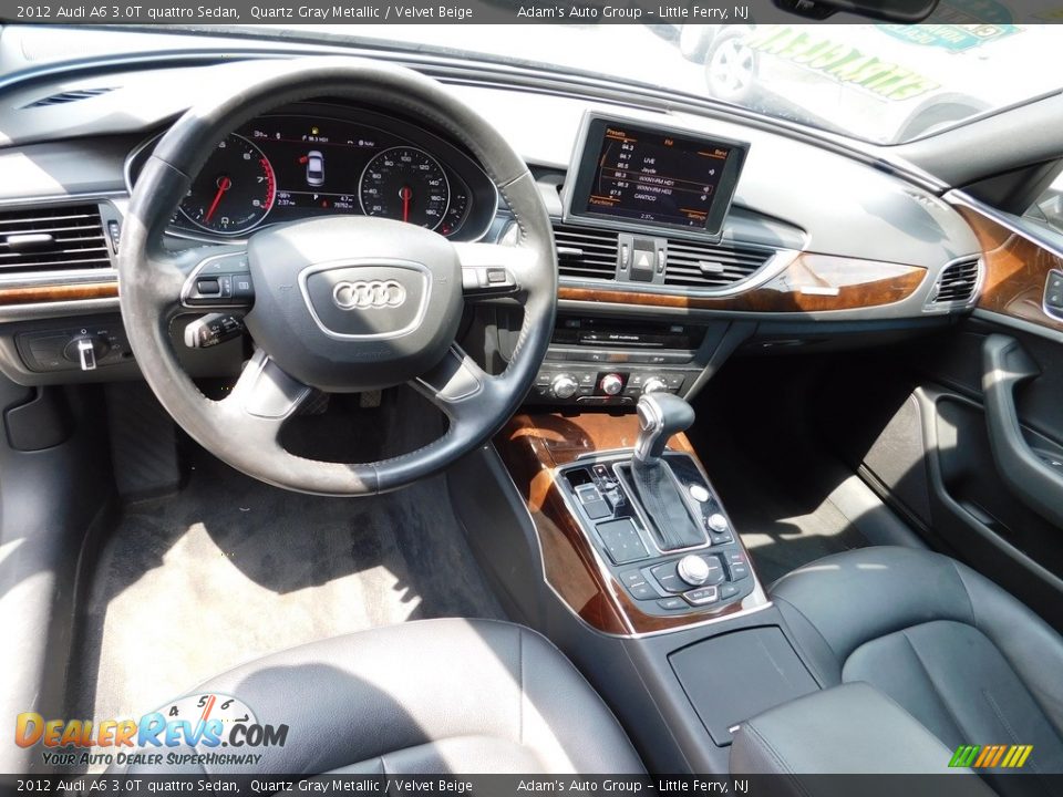 2012 Audi A6 3.0T quattro Sedan Quartz Gray Metallic / Velvet Beige Photo #16