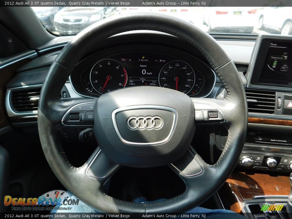 2012 Audi A6 3.0T quattro Sedan Quartz Gray Metallic / Velvet Beige Photo #19