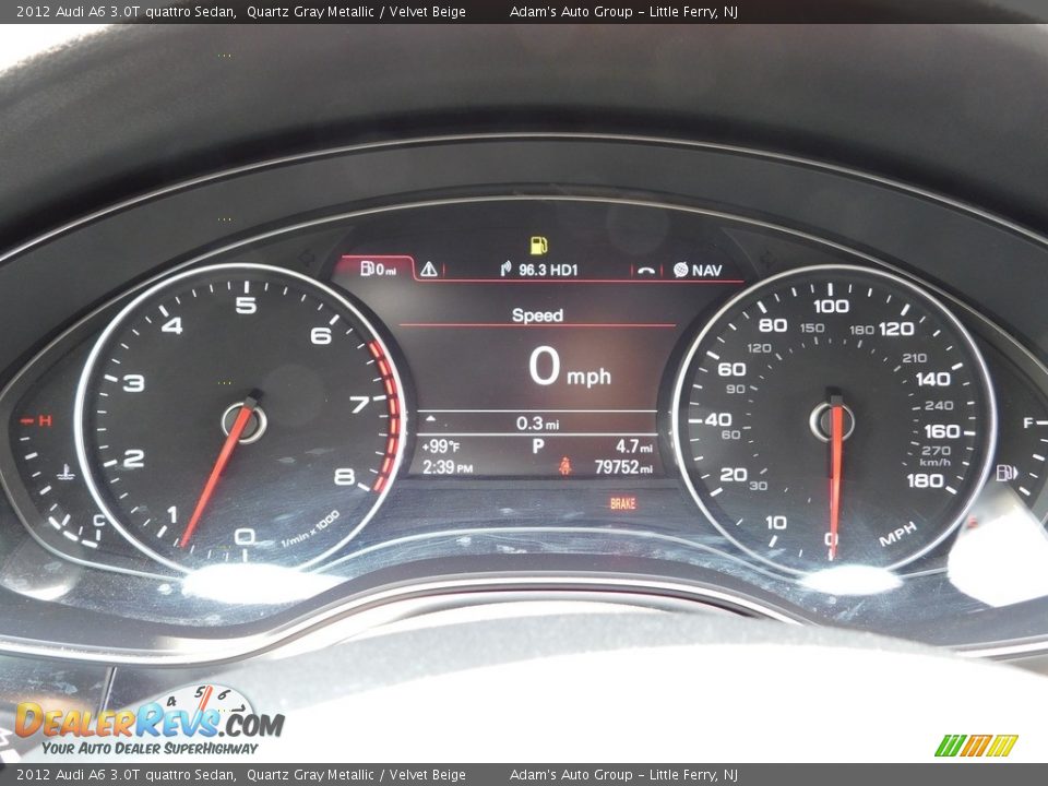 2012 Audi A6 3.0T quattro Sedan Quartz Gray Metallic / Velvet Beige Photo #22