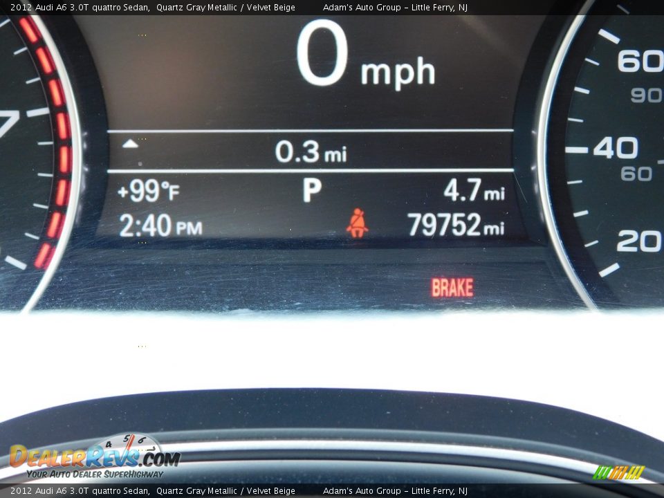 2012 Audi A6 3.0T quattro Sedan Quartz Gray Metallic / Velvet Beige Photo #23