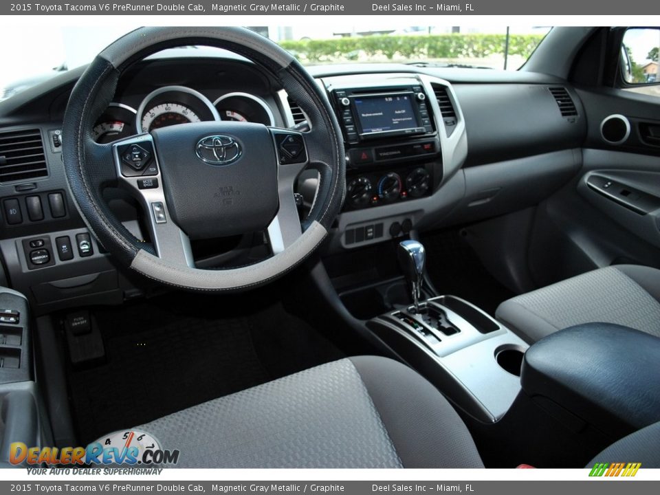 2015 Toyota Tacoma V6 PreRunner Double Cab Magnetic Gray Metallic / Graphite Photo #13
