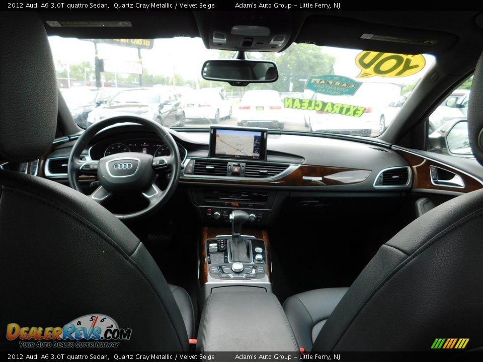 2012 Audi A6 3.0T quattro Sedan Quartz Gray Metallic / Velvet Beige Photo #35