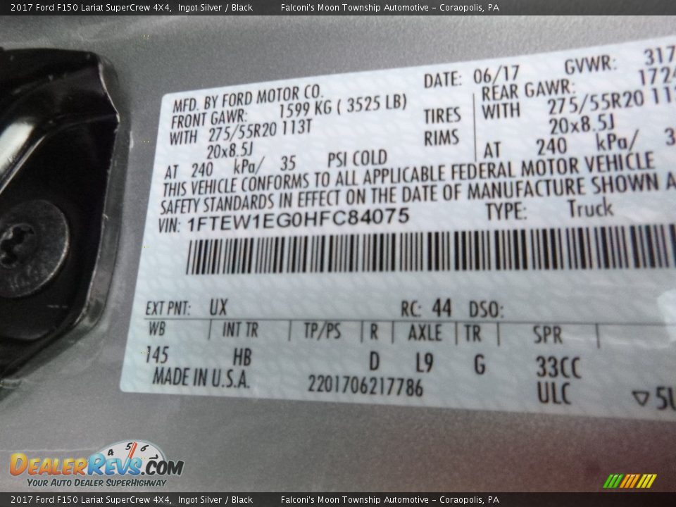 2017 Ford F150 Lariat SuperCrew 4X4 Ingot Silver / Black Photo #11