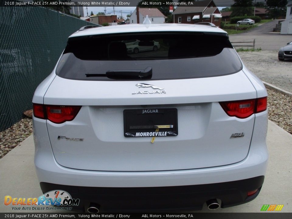2018 Jaguar F-PACE 25t AWD Premium Yulong White Metallic / Ebony Photo #5