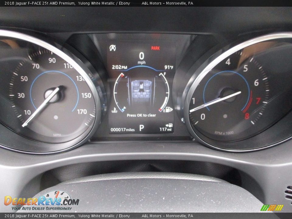 2018 Jaguar F-PACE 25t AWD Premium Yulong White Metallic / Ebony Photo #20