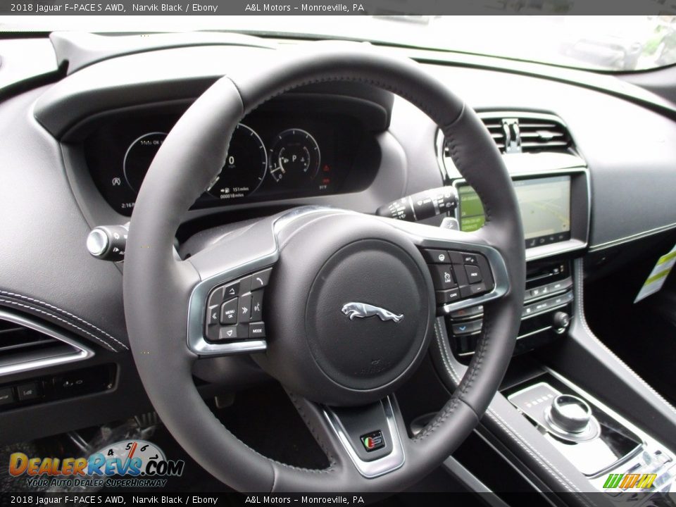 2018 Jaguar F-PACE S AWD Narvik Black / Ebony Photo #12