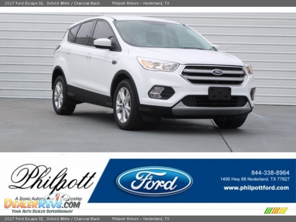 2017 Ford Escape SE Oxford White / Charcoal Black Photo #1