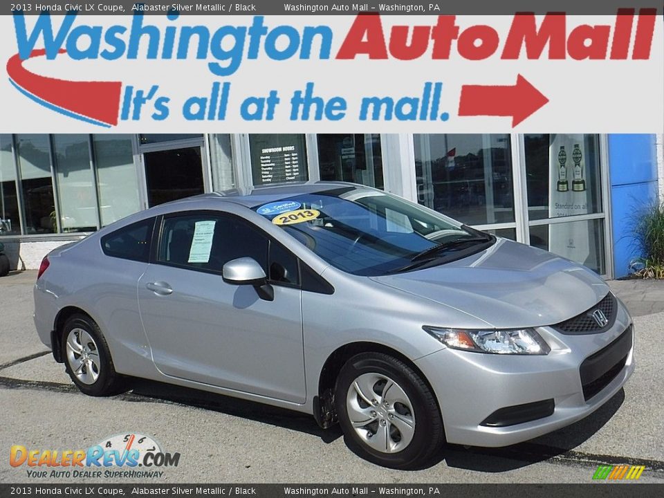 2013 Honda Civic LX Coupe Alabaster Silver Metallic / Black Photo #1
