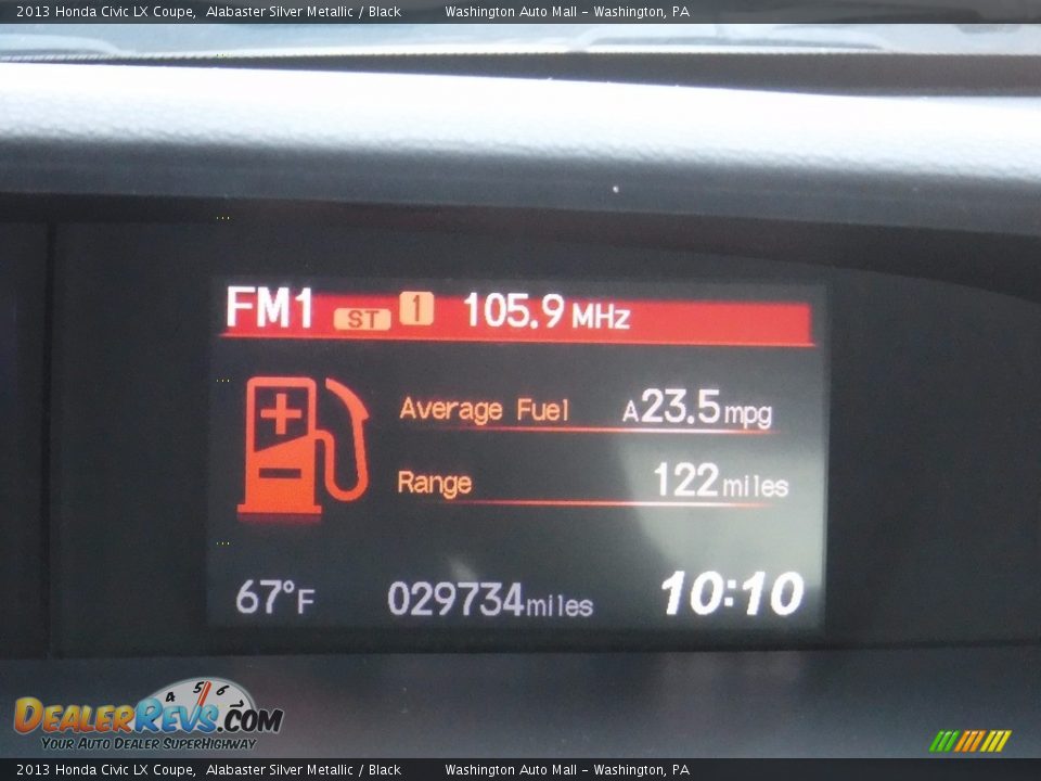 2013 Honda Civic LX Coupe Alabaster Silver Metallic / Black Photo #25