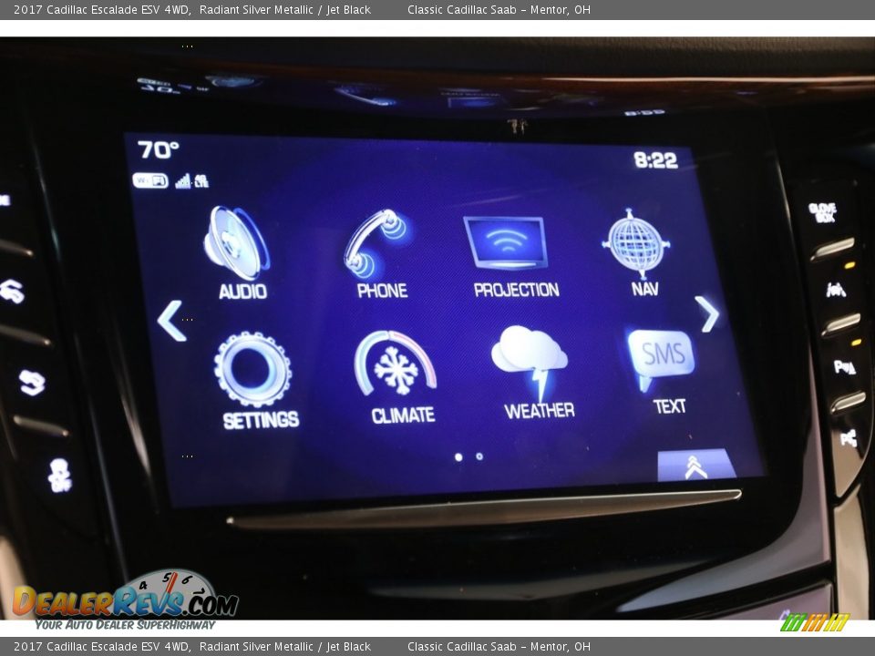 2017 Cadillac Escalade ESV 4WD Radiant Silver Metallic / Jet Black Photo #12