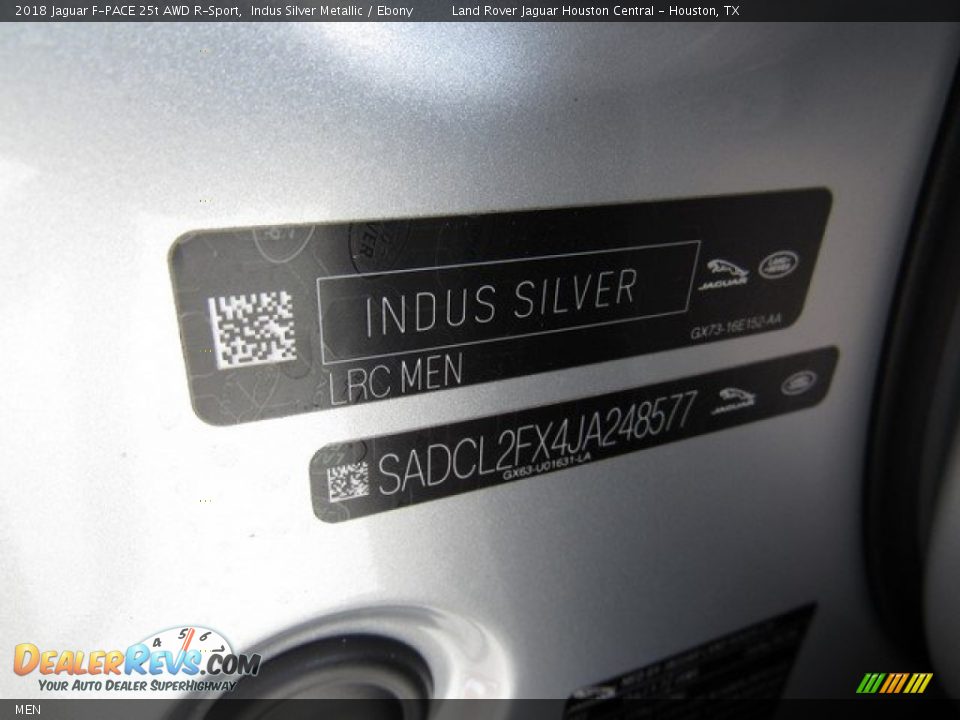 Jaguar Color Code MEN Indus Silver Metallic