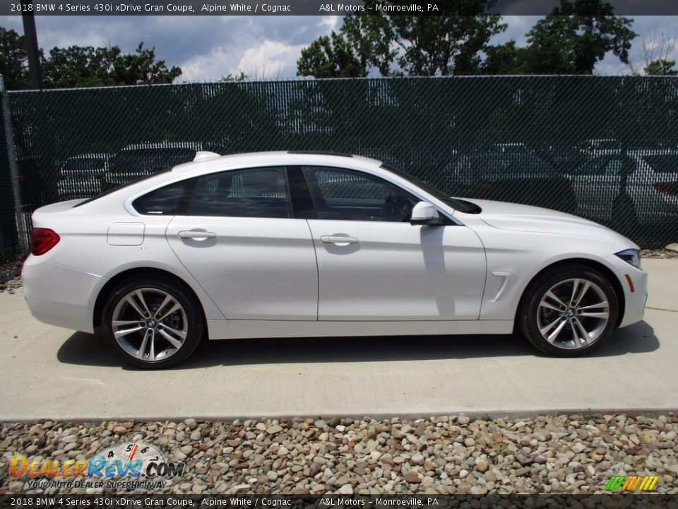 2018 BMW 4 Series 430i xDrive Gran Coupe Alpine White / Cognac Photo #2