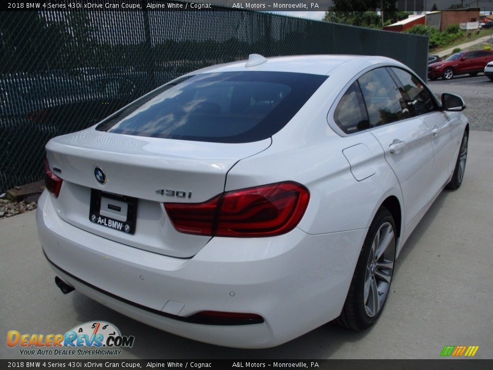 2018 BMW 4 Series 430i xDrive Gran Coupe Alpine White / Cognac Photo #4