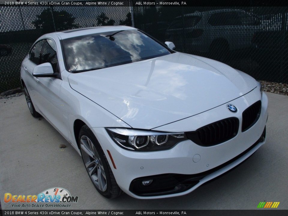 2018 BMW 4 Series 430i xDrive Gran Coupe Alpine White / Cognac Photo #5