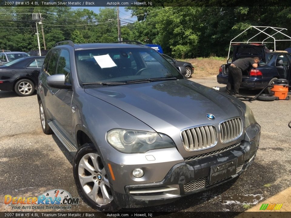 2007 BMW X5 4.8i Titanium Silver Metallic / Black Photo #1