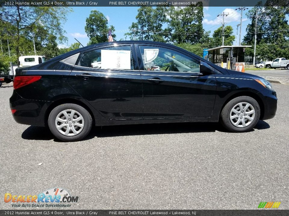 2012 Hyundai Accent GLS 4 Door Ultra Black / Gray Photo #5