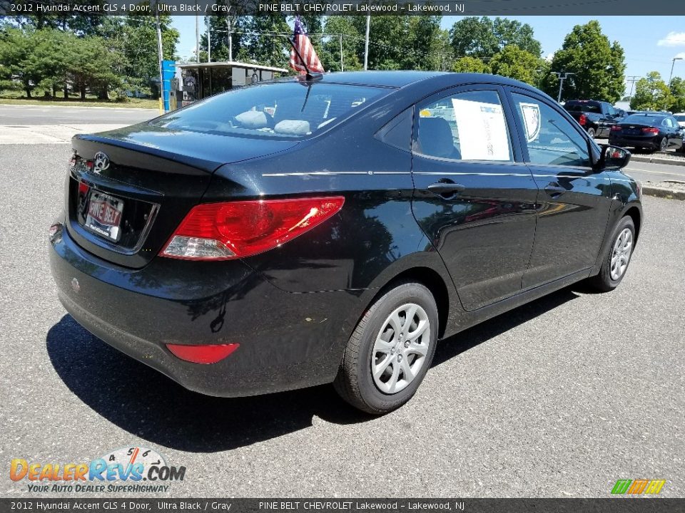 2012 Hyundai Accent GLS 4 Door Ultra Black / Gray Photo #7