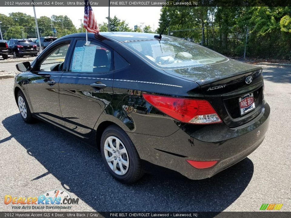 2012 Hyundai Accent GLS 4 Door Ultra Black / Gray Photo #9