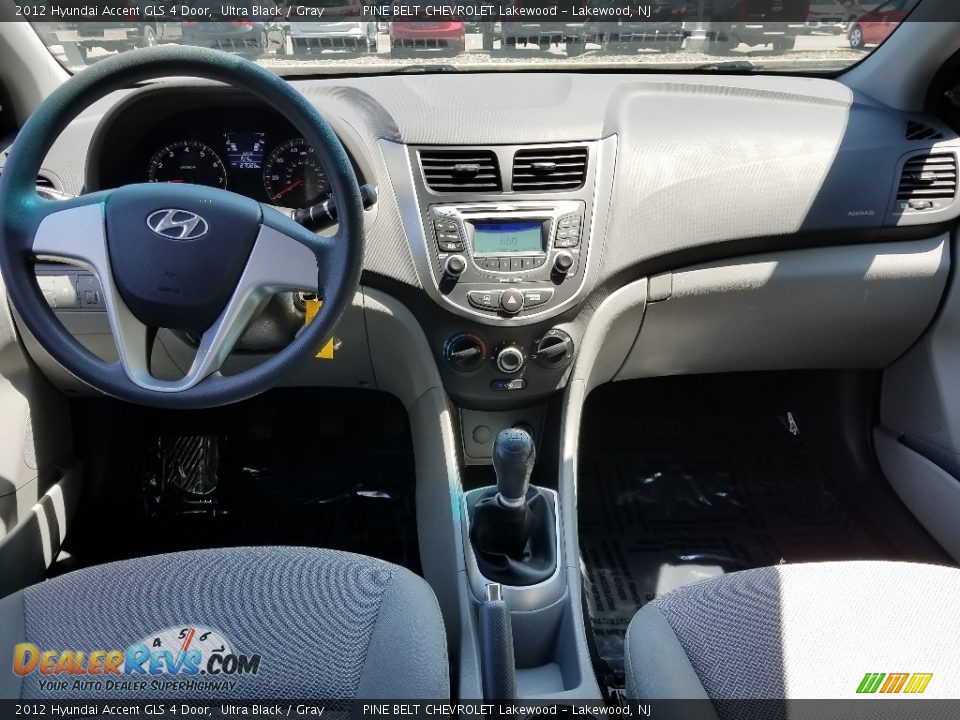 2012 Hyundai Accent GLS 4 Door Ultra Black / Gray Photo #12