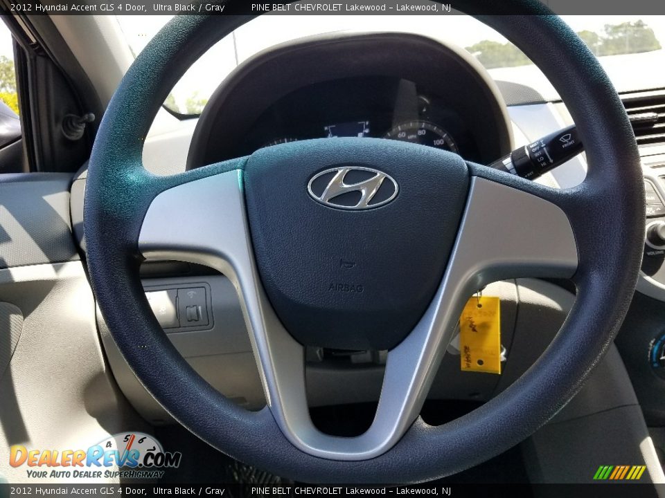 2012 Hyundai Accent GLS 4 Door Ultra Black / Gray Photo #13