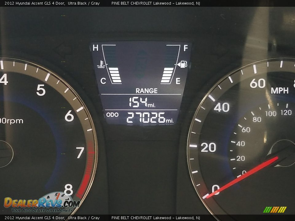 2012 Hyundai Accent GLS 4 Door Ultra Black / Gray Photo #18