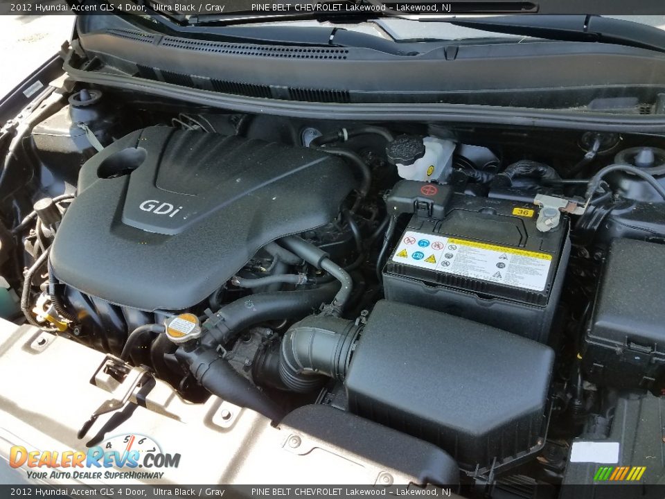 2012 Hyundai Accent GLS 4 Door Ultra Black / Gray Photo #25