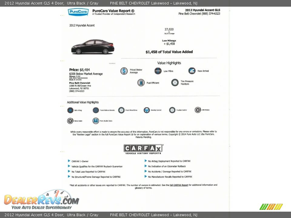 2012 Hyundai Accent GLS 4 Door Ultra Black / Gray Photo #26