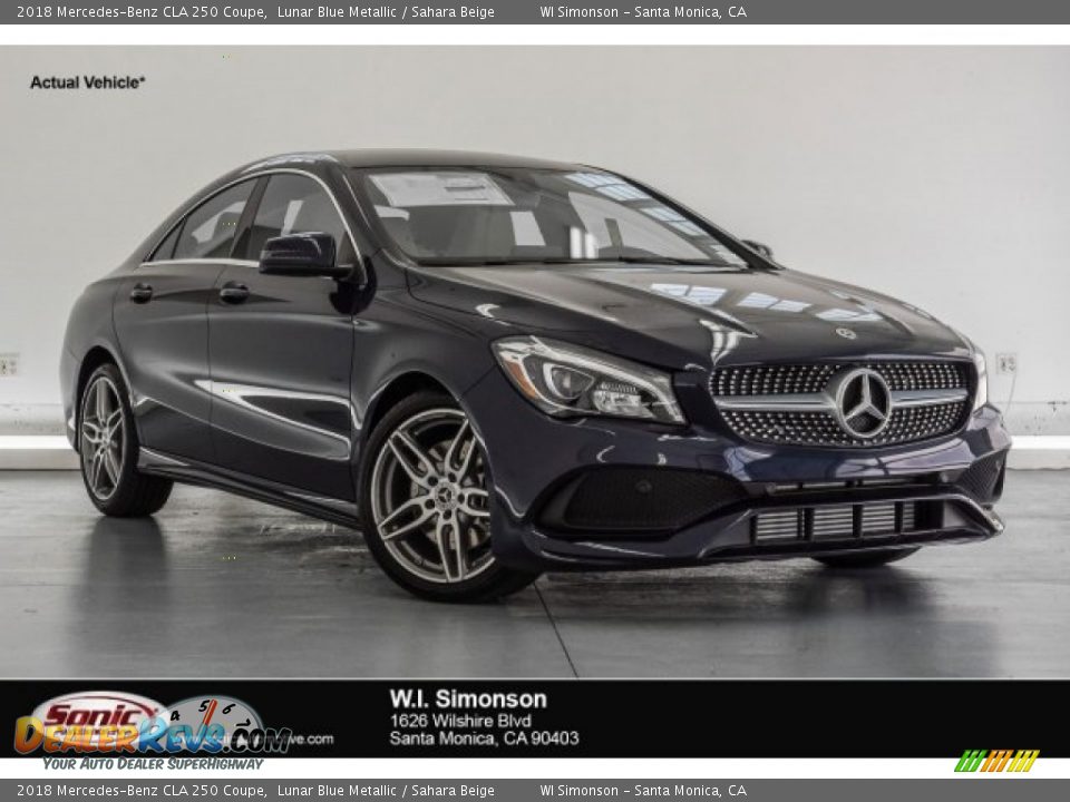 2018 Mercedes-Benz CLA 250 Coupe Lunar Blue Metallic / Sahara Beige Photo #1