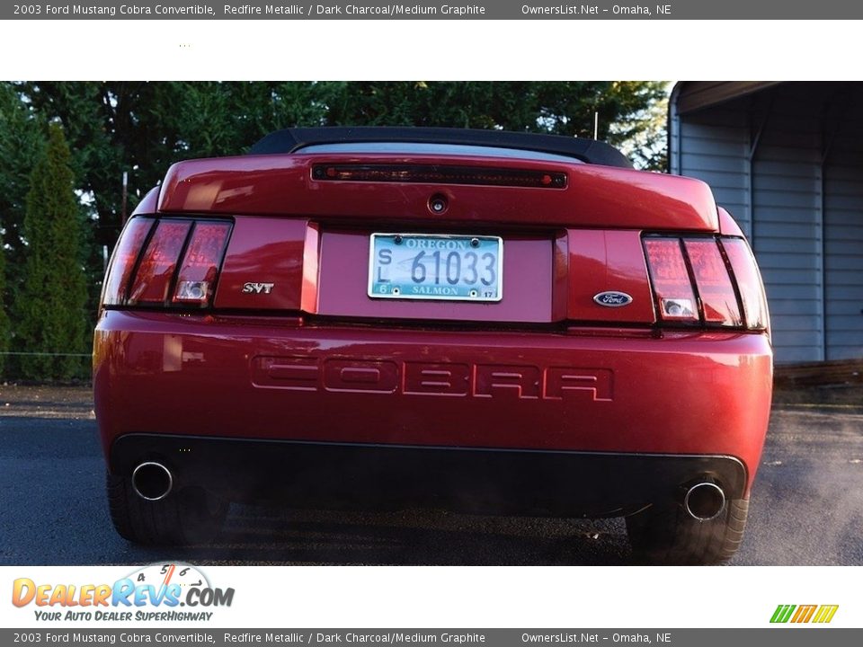 2003 Ford Mustang Cobra Convertible Redfire Metallic / Dark Charcoal/Medium Graphite Photo #6
