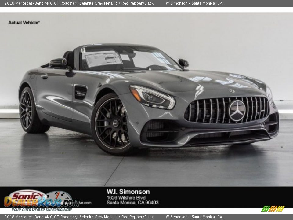 2018 Mercedes-Benz AMG GT Roadster Selenite Grey Metallic / Red Pepper/Black Photo #1