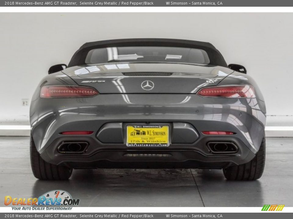 2018 Mercedes-Benz AMG GT Roadster Selenite Grey Metallic / Red Pepper/Black Photo #3