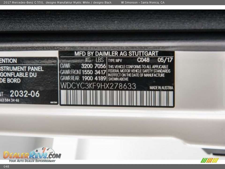 048 - 2017 Mercedes-Benz G