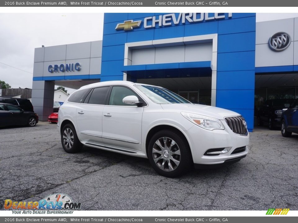 2016 Buick Enclave Premium AWD White Frost Tricoat / Choccachino/Cocoa Photo #1