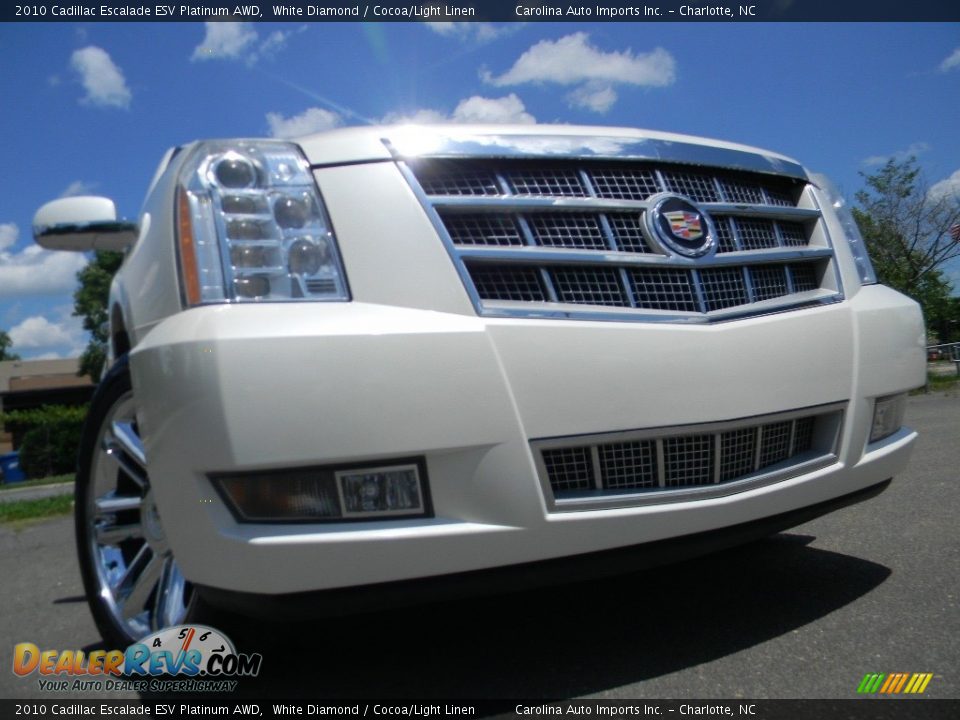 2010 Cadillac Escalade ESV Platinum AWD White Diamond / Cocoa/Light Linen Photo #1